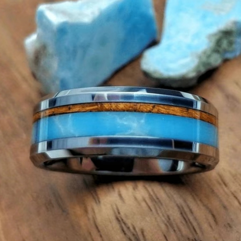 Stainless Steel Inlay Ring - Picture 1 of 4